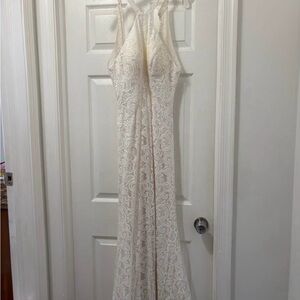 Elegant White Lace Gown